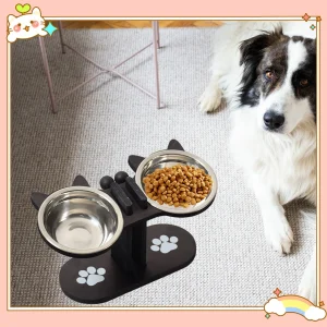 Cat Bowls Elevated Dish Pet Food Bowls for Food and Water Kitten Indoor Cats Cat Bowls with Stand Cat Dining Table Dish