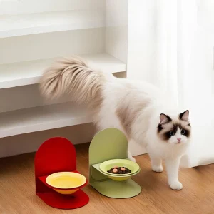 Adjustable height pet slow food bowl ceramic cat and dog bowl with elevated dogfood bowl rackbracket universalfor catwater bowls