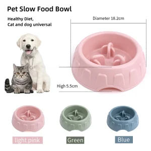 Non-Slip Slow Feeder Dog Bowl Anti-Choke Anti-Tip Pet Bowl for Small Medium Dogs Home Use