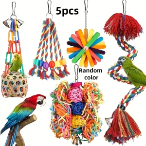 Parrot toy bird swing entertainment boring artifact 5-piece set bristle climbing group