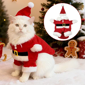 Holiday Cat Clothes Christmas Pet Dress Up Costumes Gifts Cute Festival Party Kitten Jumpsuits For Small Medium Dogs Cats Sphynx