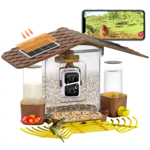 Smart Bird Feeder with Camera - 1080P HD, AI Bird Identification, Solar Powered, IP65 Weatherproof
