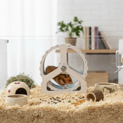 Durable Plastic Hamster Running Wheel Silent Stable Base Rodent Running Wheel Colorful 21cm Exercise Wheel for Small Animals