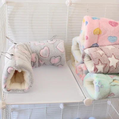 Pet Channel Nest Hamster Warm Channel Flower Branch Mouse Sugar Glider Mink Guinea Pig Guinea Pig Ultra-soft Plush Tunnel Nest