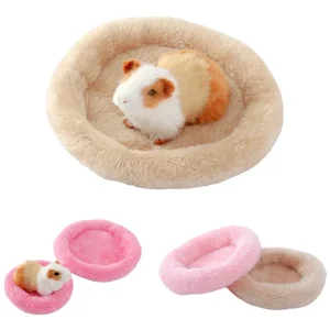 Cozy Pet Bed for Small Animals, Plush Hamster Hideout with Arctic Fleece Lining, Winter Warm Sleeping Pad & Nest