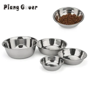 Dog Bowl Stainless Steel Pet Feeding Bowl Cat Food Drinking Feeder Bowl Durable Cheap For Small Medium Big Dogs