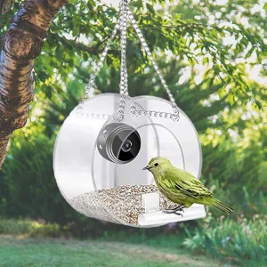Smart Birds Hanging Feeder Transparent with Camera Bird House Pet Feeder 1080P HD Easy Installation for Outdoor Garden