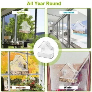Smart Bird House Pet Feeder Transparent with Camera Home Pet Bird Feeder 1080P HD Easy Installation Pet Accessories