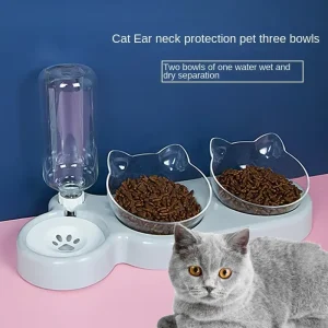 Pet Supplies Cats Dogs Protecting The Cervical Spine Elevated Bowls Durable Double Bowl Feeders Pet Feeding Drinking Supplies