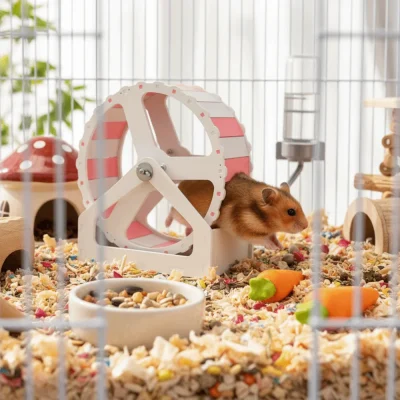 Durable Plastic Hamster Running Wheel Silent Stable Base Pet Hamster Bracket 21cm Colorful Exercise Wheel Pet Exercise