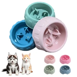 Slow Feeder Bowl Anti-choking Help Pets Healthy Eating Round Thickened Multiple Colors Dog Cat Accessories